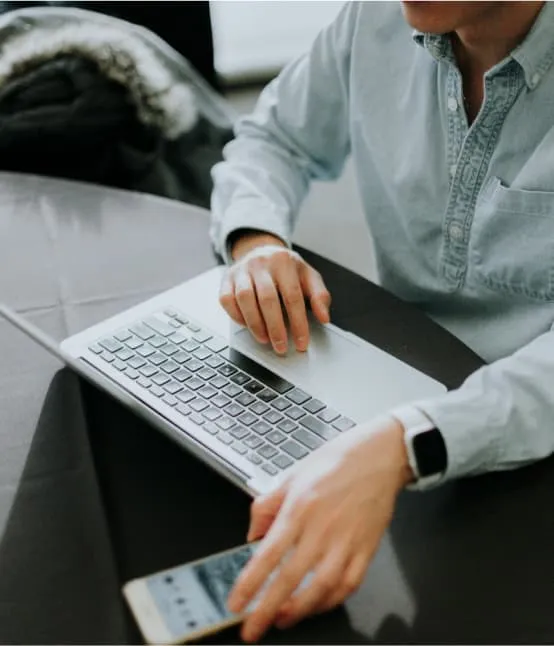 person working on laptop